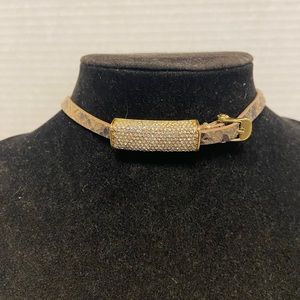 Henri Bendel Blinged Jeweled Pony Haired Choker